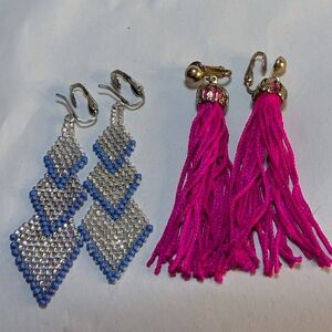 Vintage Handmade Set Of 3" Clip On Earrings